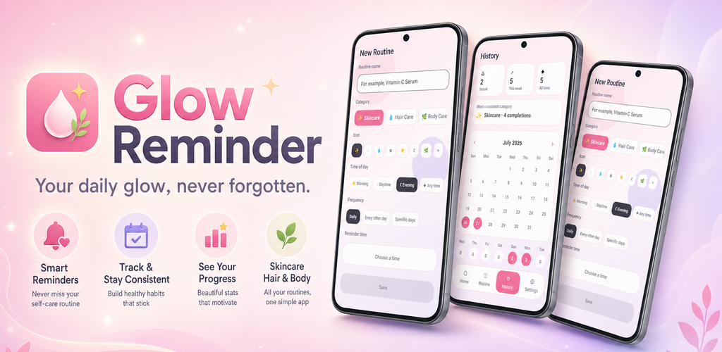 Glow Reminder launch banner